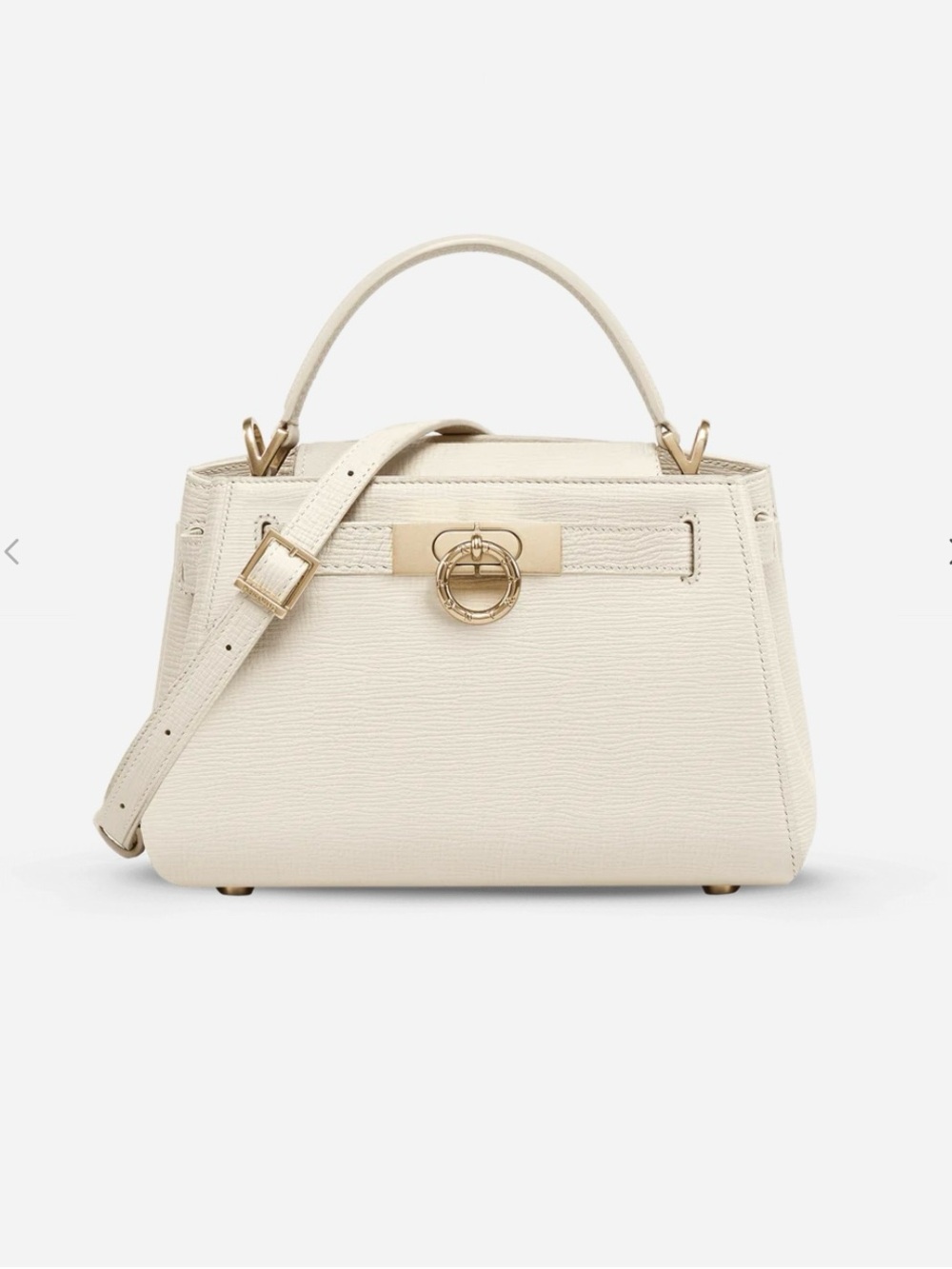 PARISA WANG Cream 
Pebbled Leather Satchel Tote